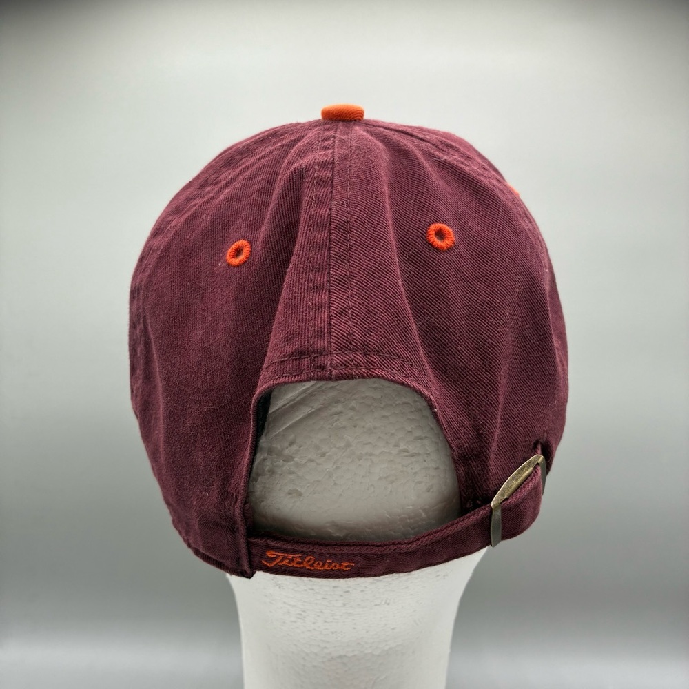 Virginia Tech Hokies Titleist Adult OSFM Maroon Orange NCAA Strapback Cap Hat - Picture 4 of 7